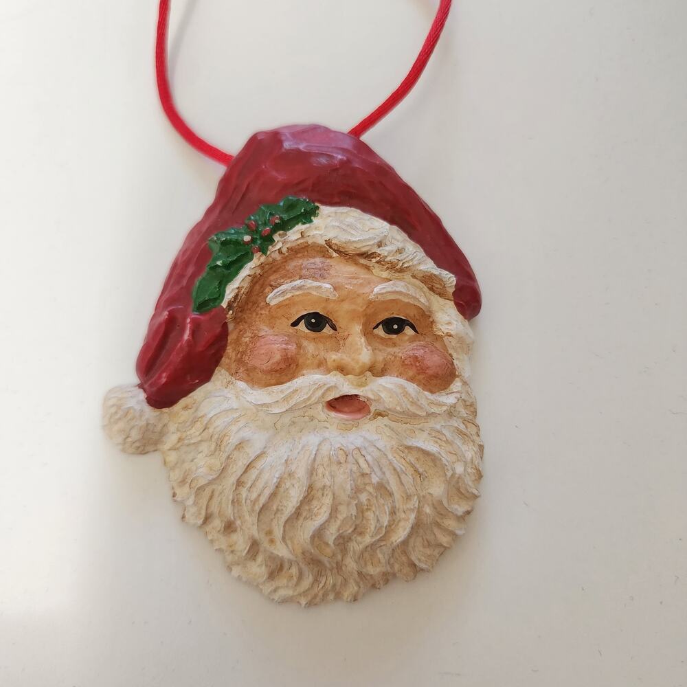 Santa Face Ornament Necklace Resin